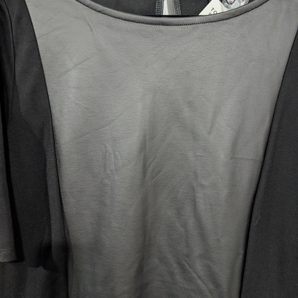 NWT Torrid Black Coated Ponte Elbow Sleeve Skater Dress in Size 2 (18/20) - Picture 6 of 14